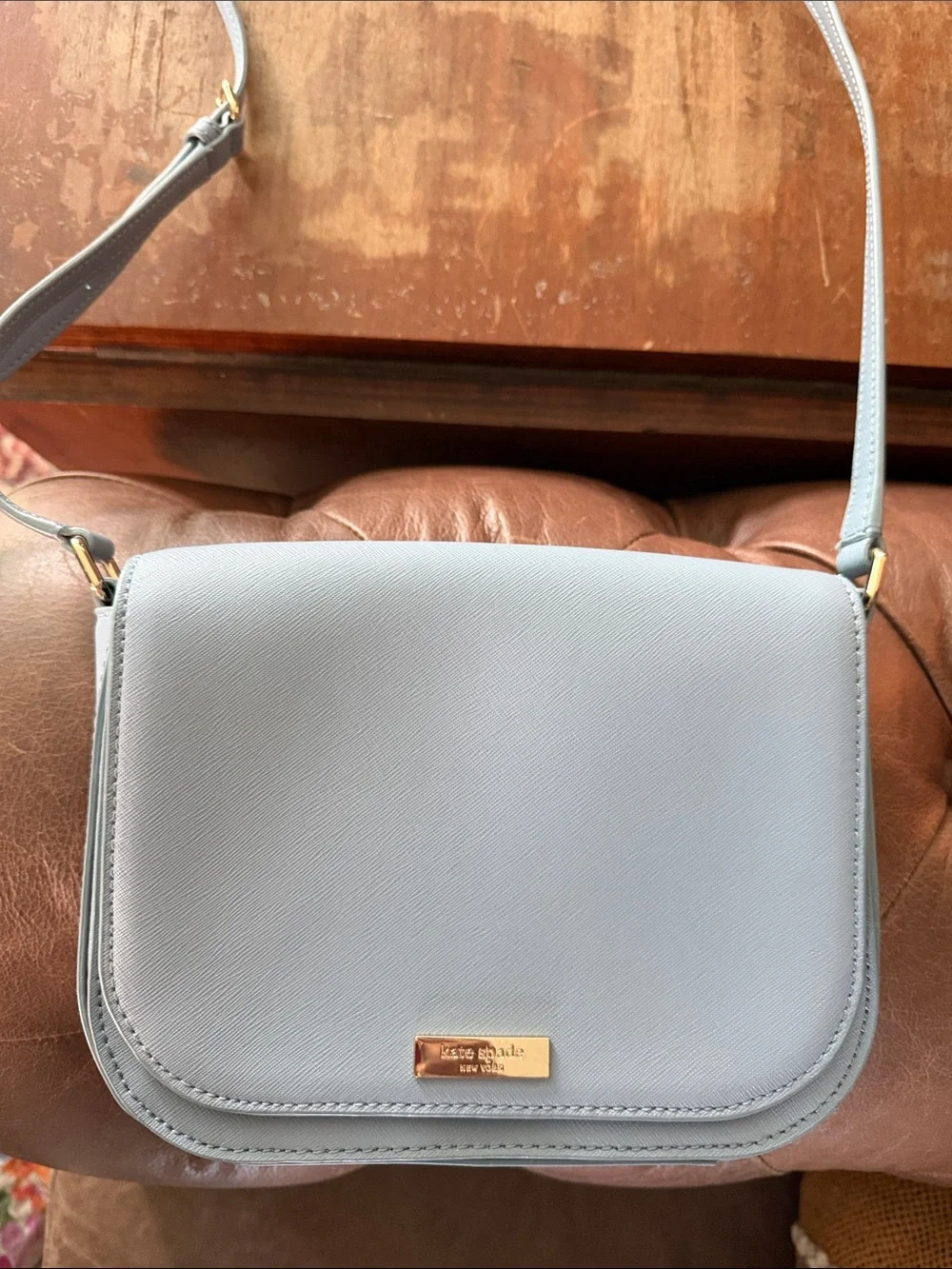 kate spade Light Blue Crossbody Bag with Gold-Tone Accent